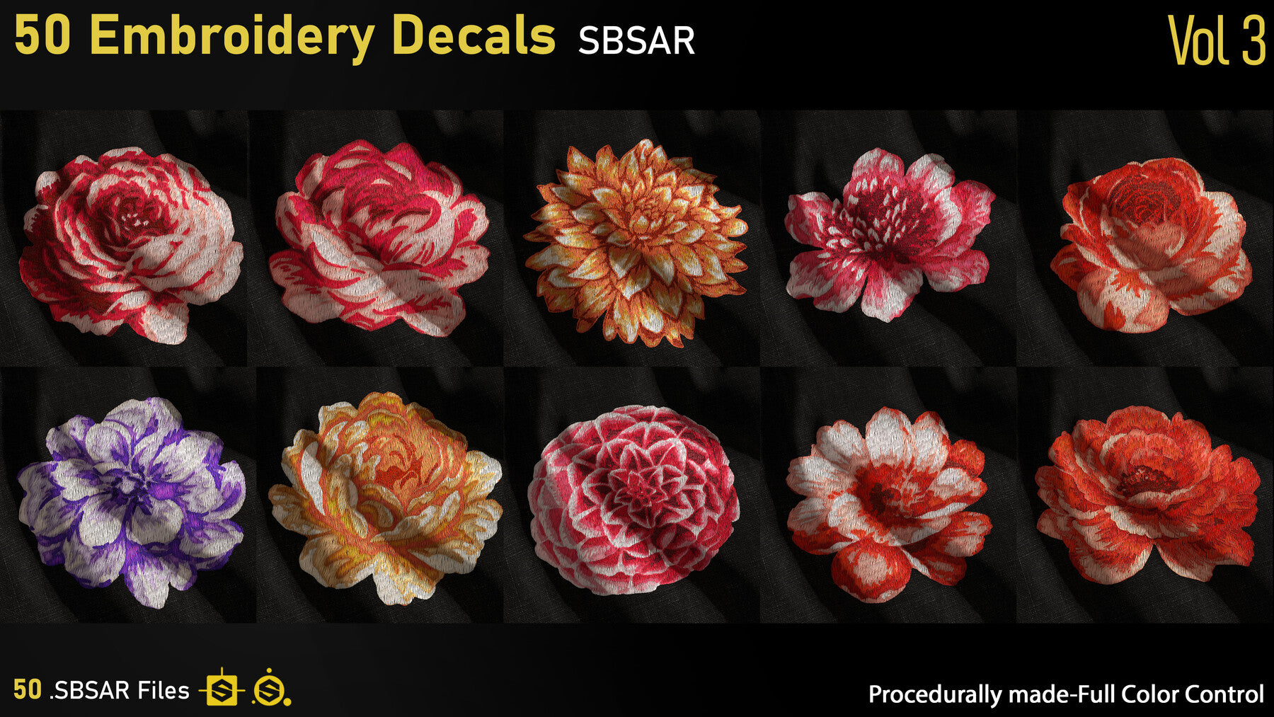 50 Fabric Materials-sbsar-4k-custom colors-Vol2