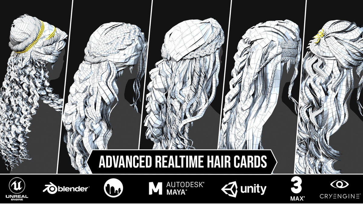 10 Advanced Realtime Hair Cards | S3ART Store