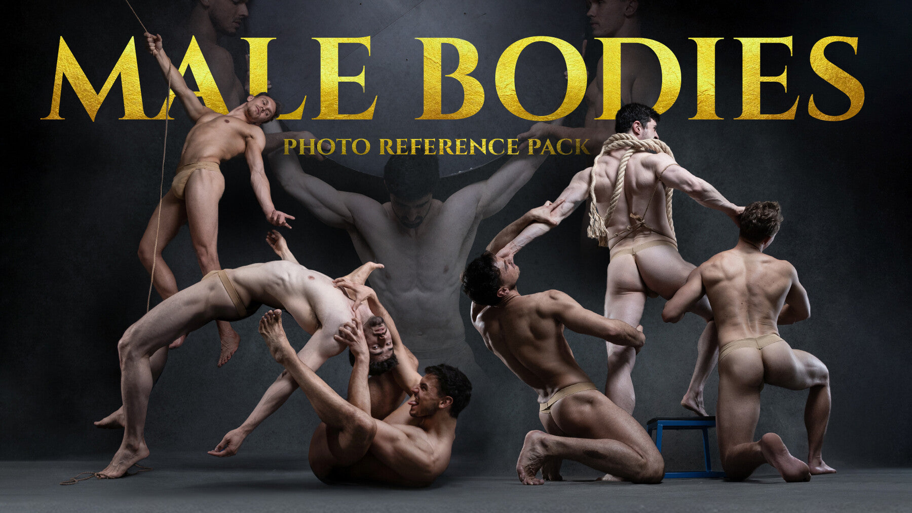 Male Bodies- Photo Reference Pack For Artists-163 JPEGs