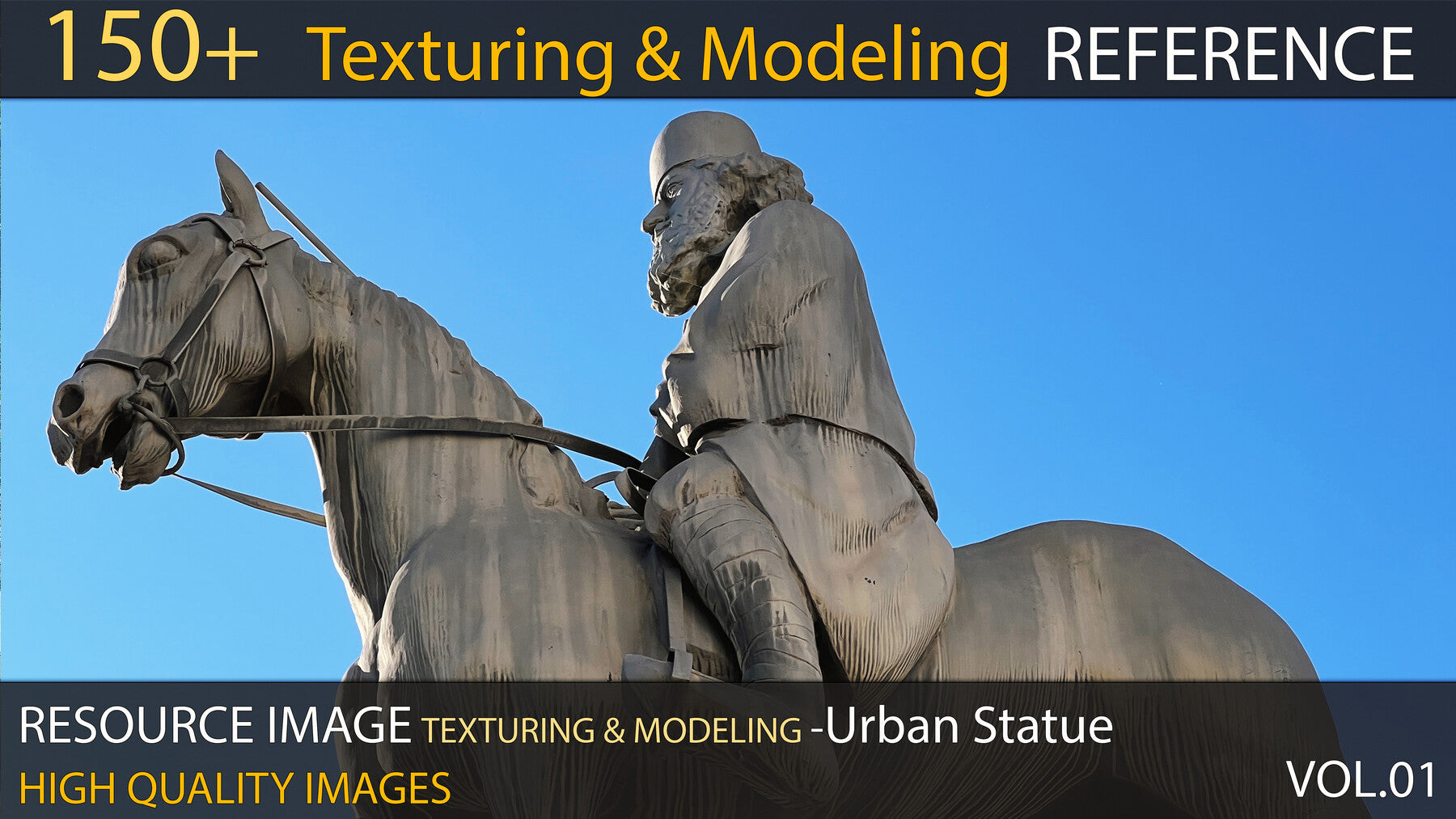 150+ Texturing & Modeling Reference - Urban Statue - VOL 01