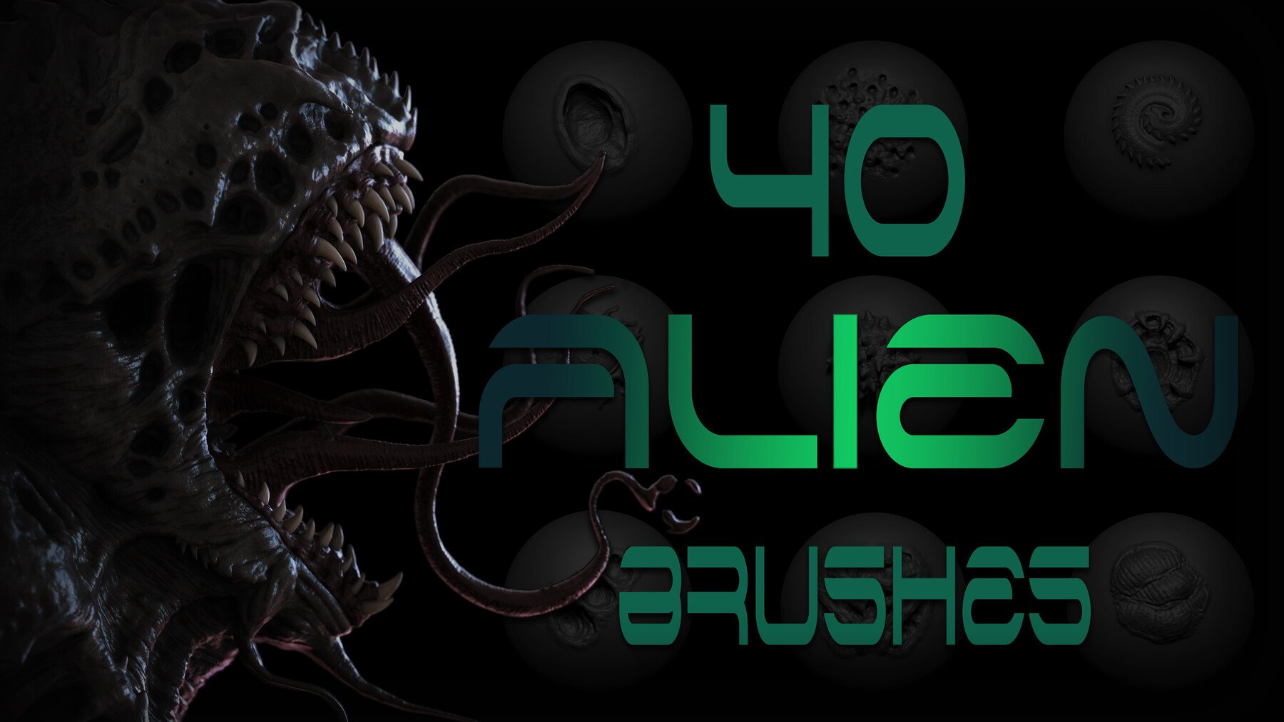 Alien VDM Brush for ZBrush and Blender