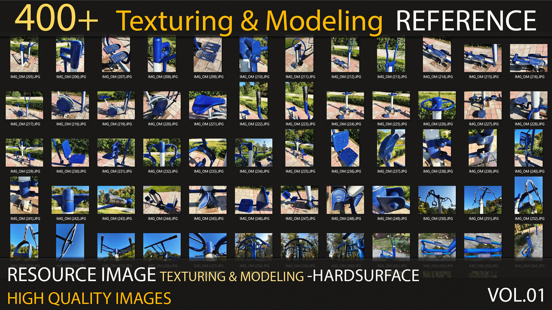 400+ Texturing & Modeling Reference - HardSurface - VOL 01