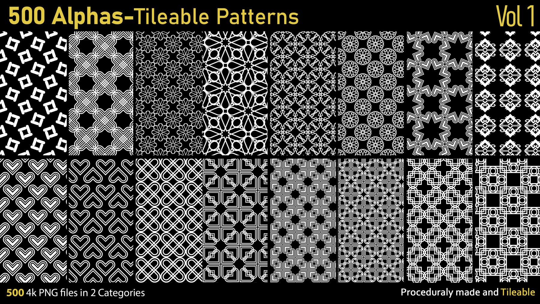 500 Alphas-Tileable Patterns-Vol1