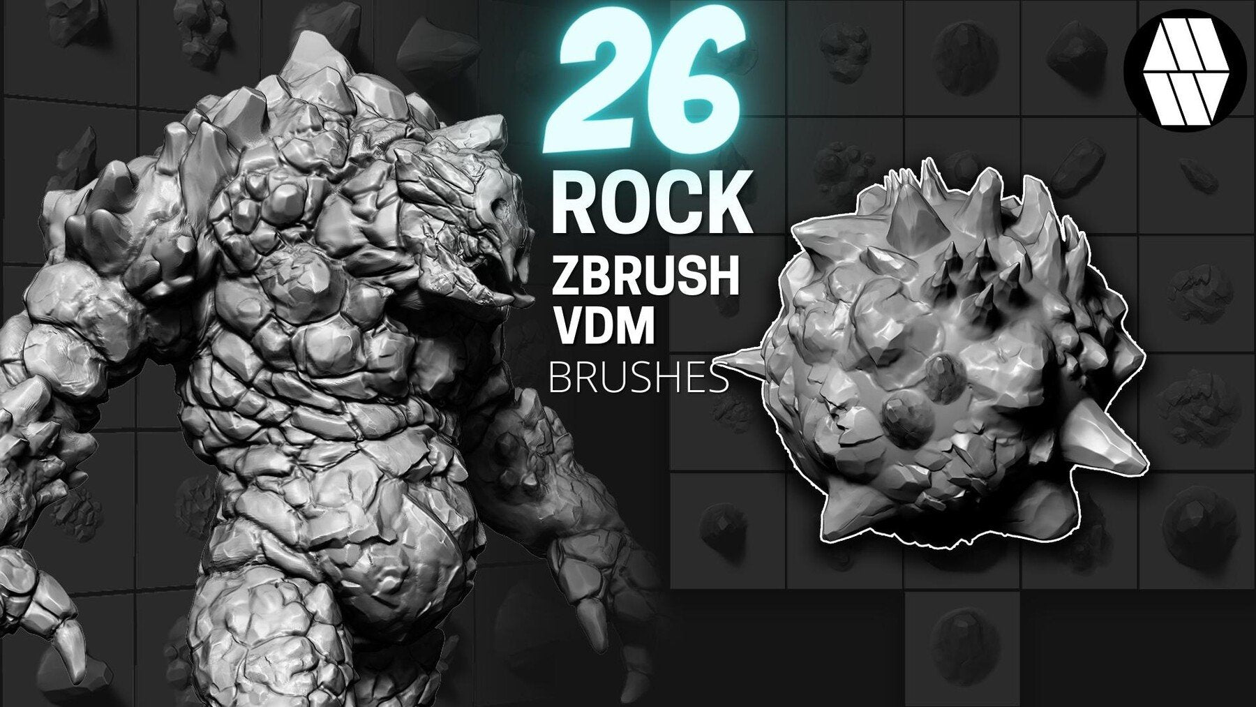 26 ROCK VDM Brush for ZBrush