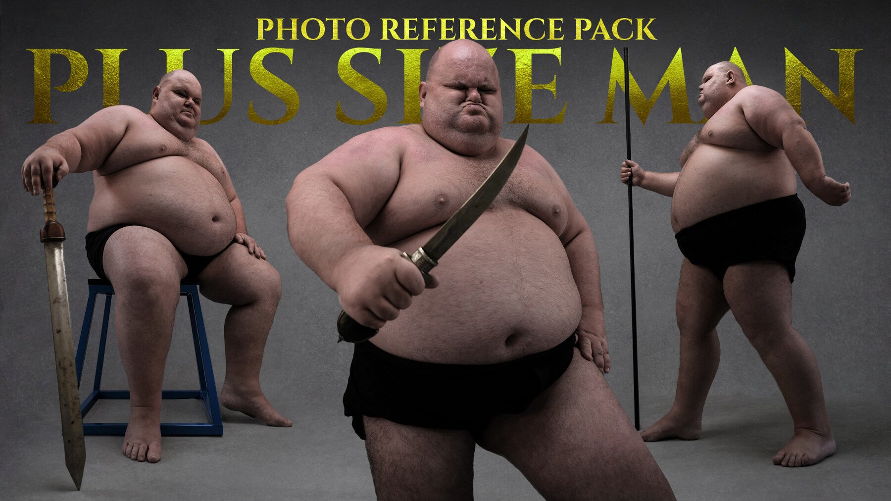 A Plus Size Man- Photo Reference Pack For Artists 572 JPEGs