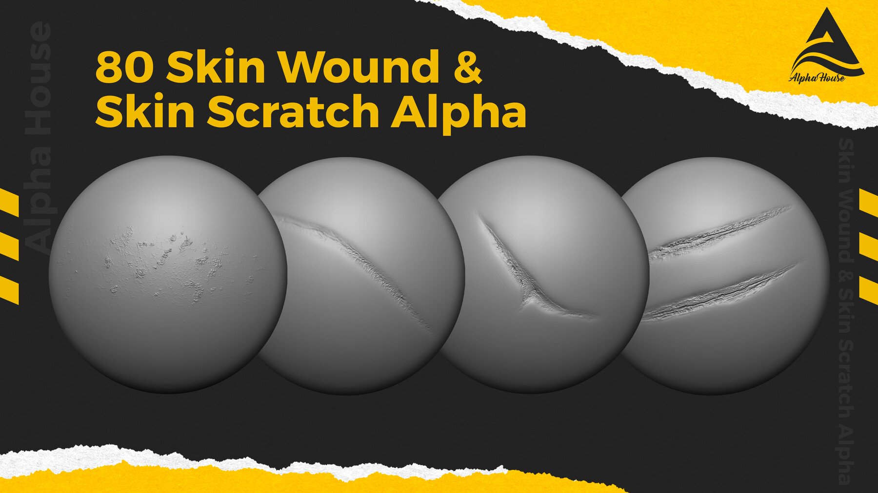 80 Skin Wound & Skin Scratch Alpha ( High Detailed )
