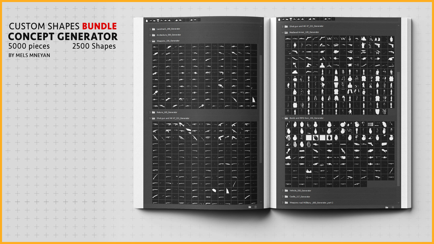 Concept Generator Tool [Custom shape Mega BUNDLE - 5200 pieces ] [Photoshop]