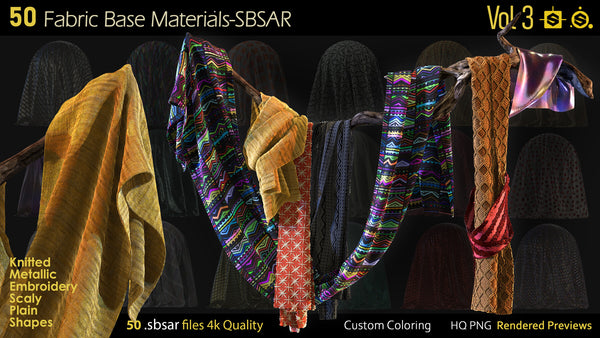 50 Fabric Materials-SBSAR-Vol06