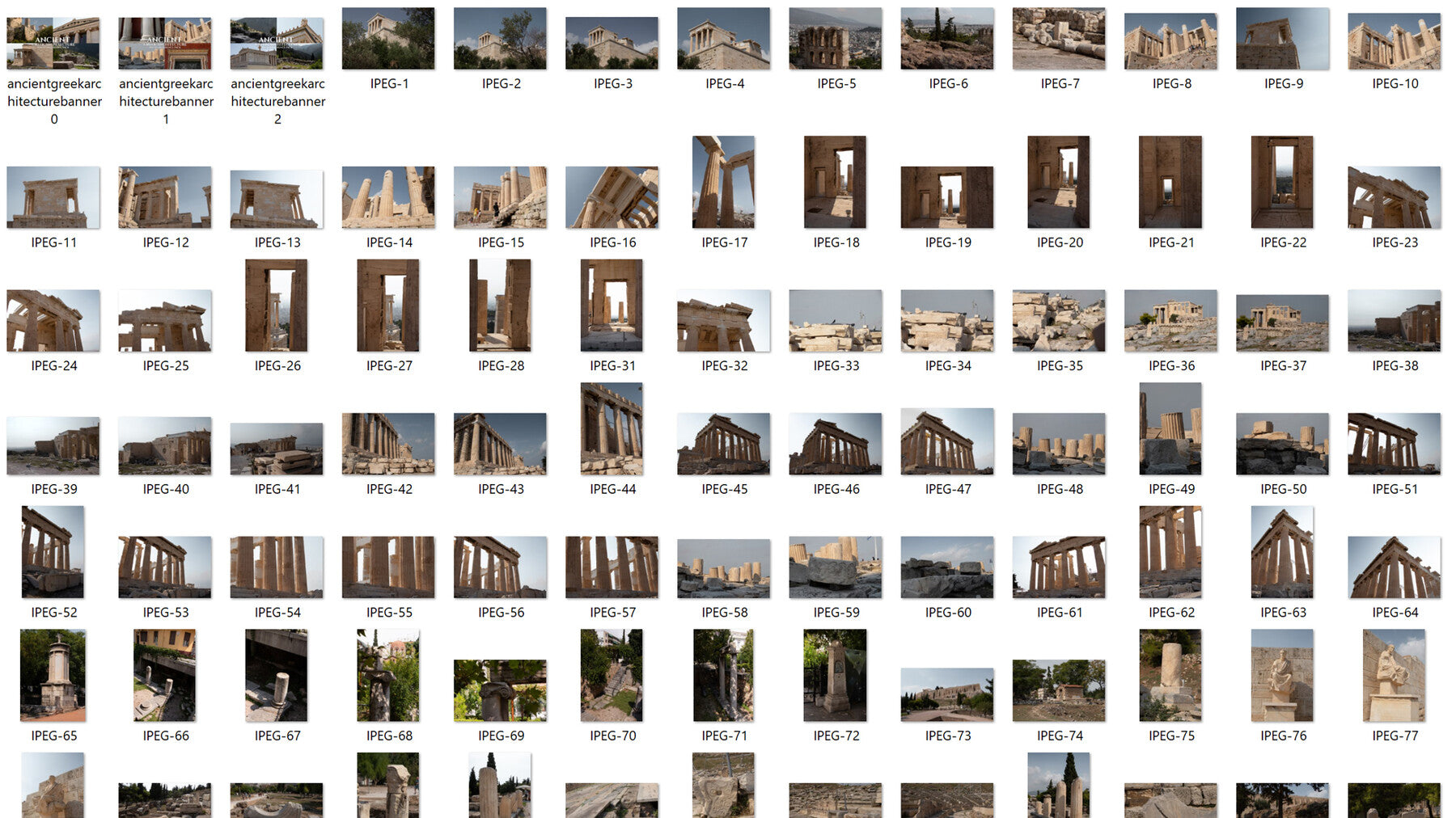 Ancient Greek Architecture -Photo Reference Pack For Artists 404 JPEGs