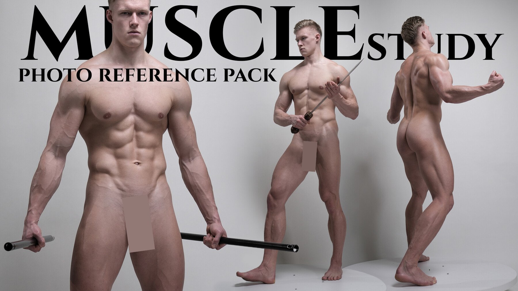 Muscle Study - Photo Reference Pack For Artists 646 JPEGs