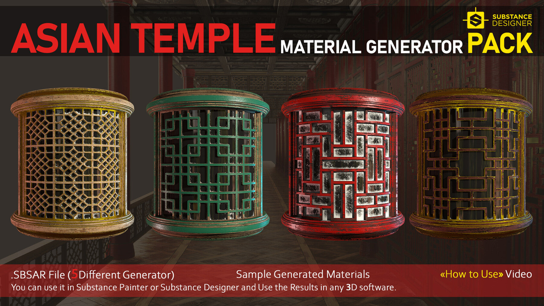 Asian Temple PBR Material Generator