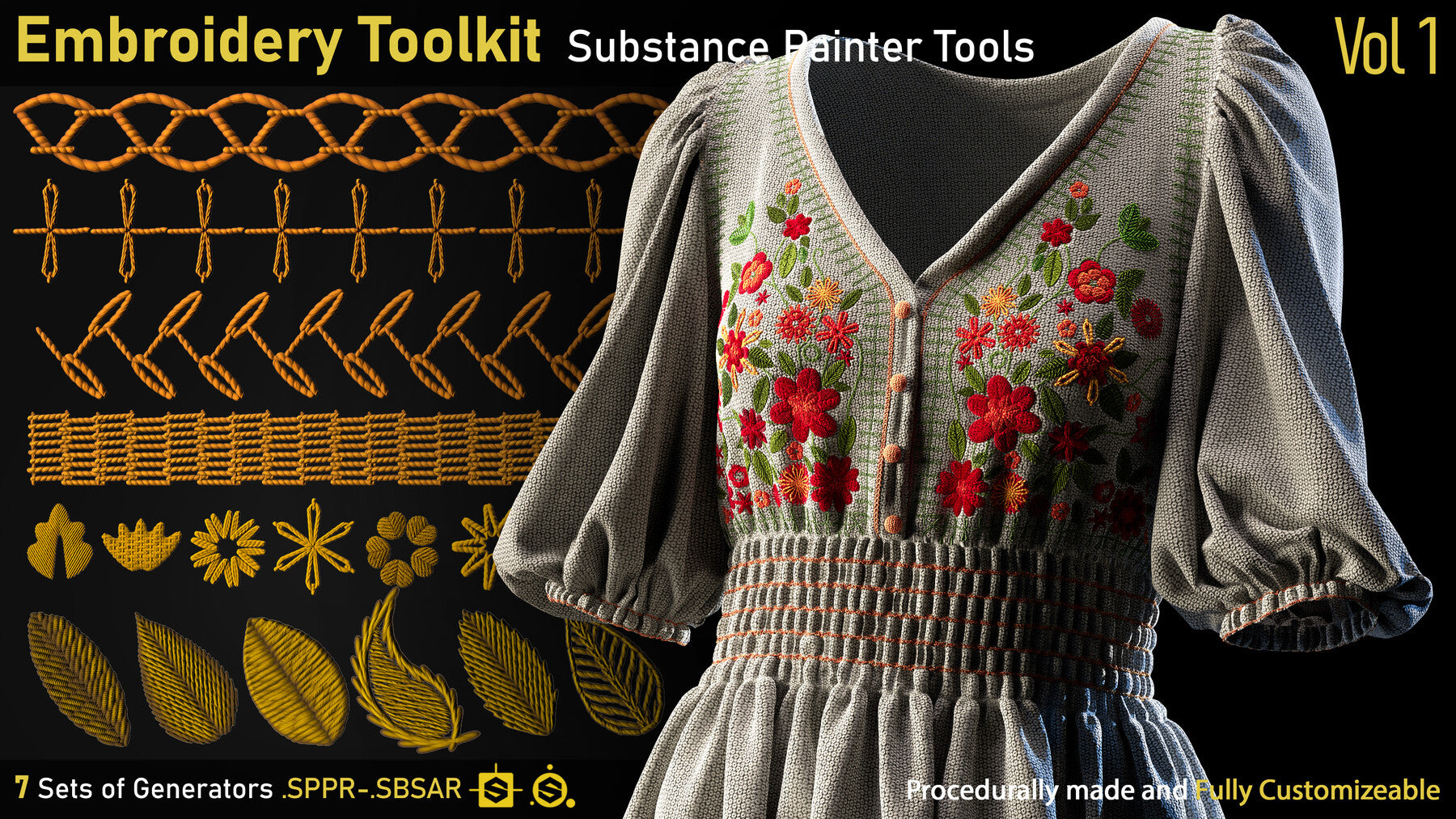 Embroidery Toolkit-Substance Painter tools-Vol1-sppr-sbsar