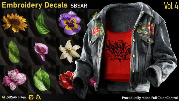 Embroidery Decals SBSAR Vol4