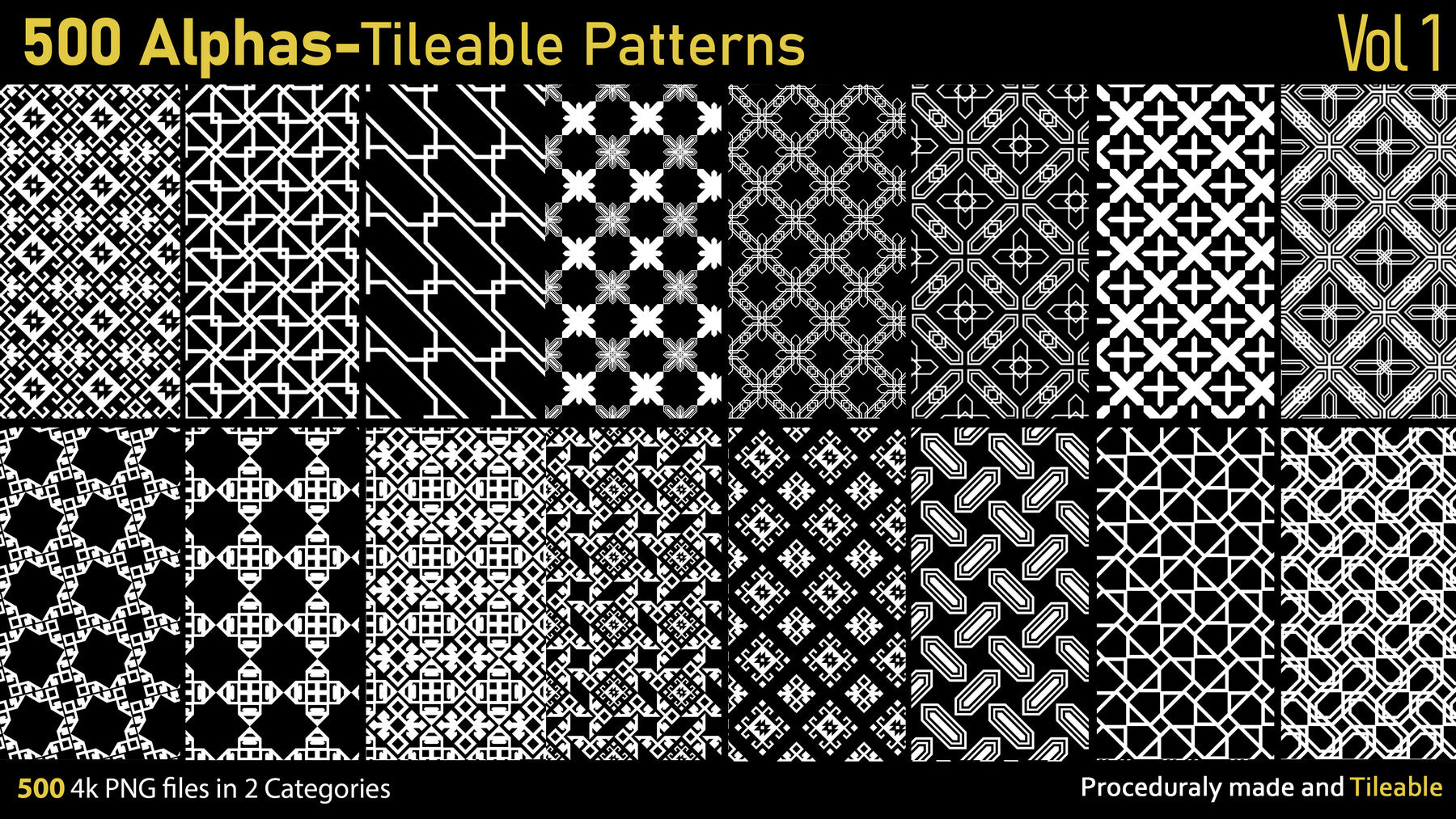 500 Alphas-Tileable Patterns-Vol1