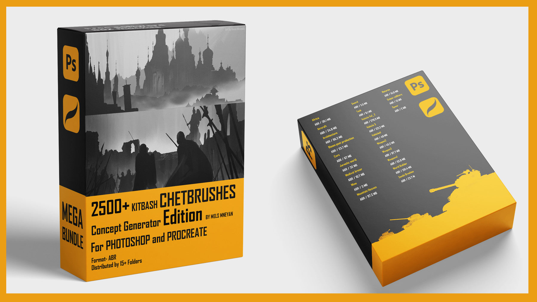 2500+ Kitbash Cheatbrushes for Concept Generating MEGA BUNDLE [Photoshop, Procreate]