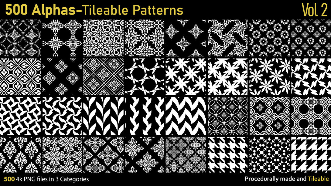 Alphas Substance Patterns 500 Alphas-Tileable Patterns-Vol2 – S3ART Store