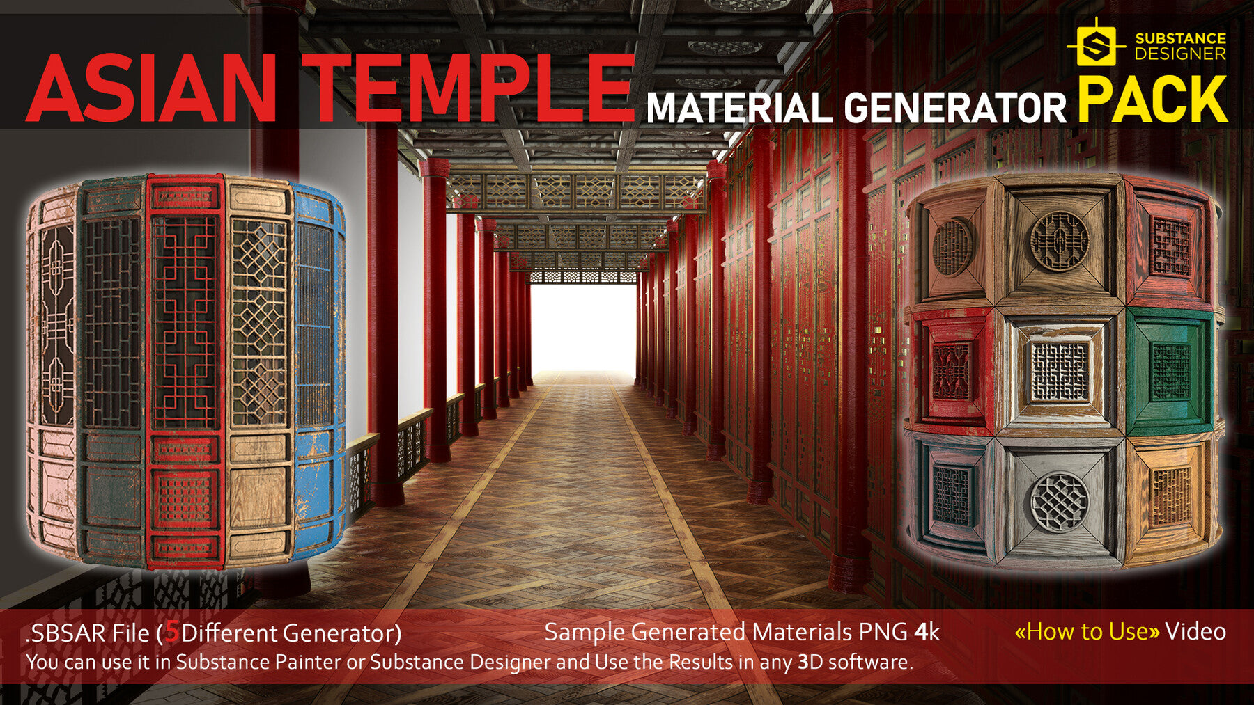 Asian Temple PBR Material Generator