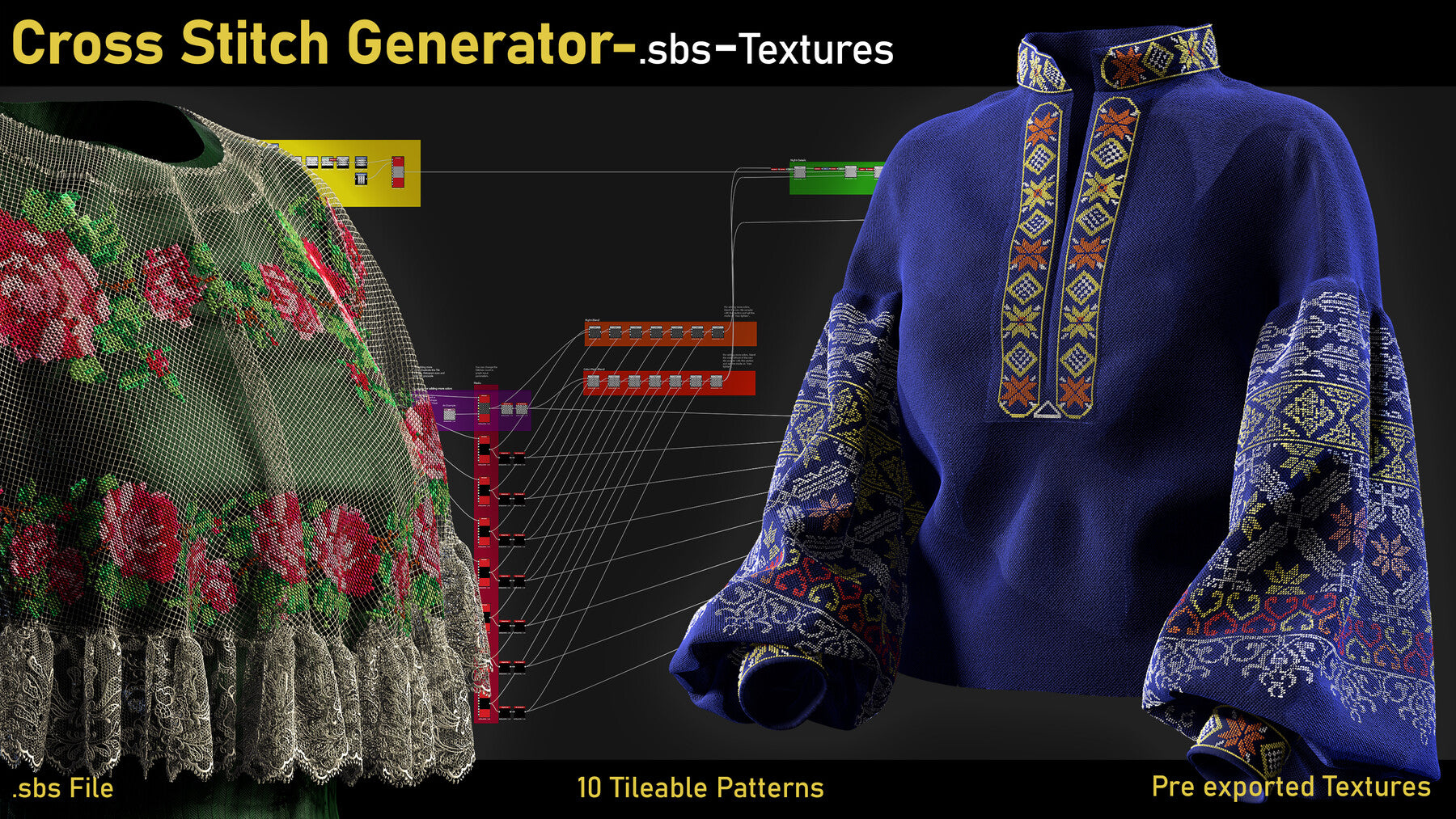 Cross Stitch Generator -SBS+Textures