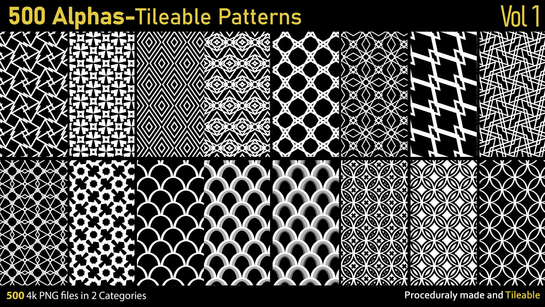 500 Alphas-Tileable Patterns-Vol1