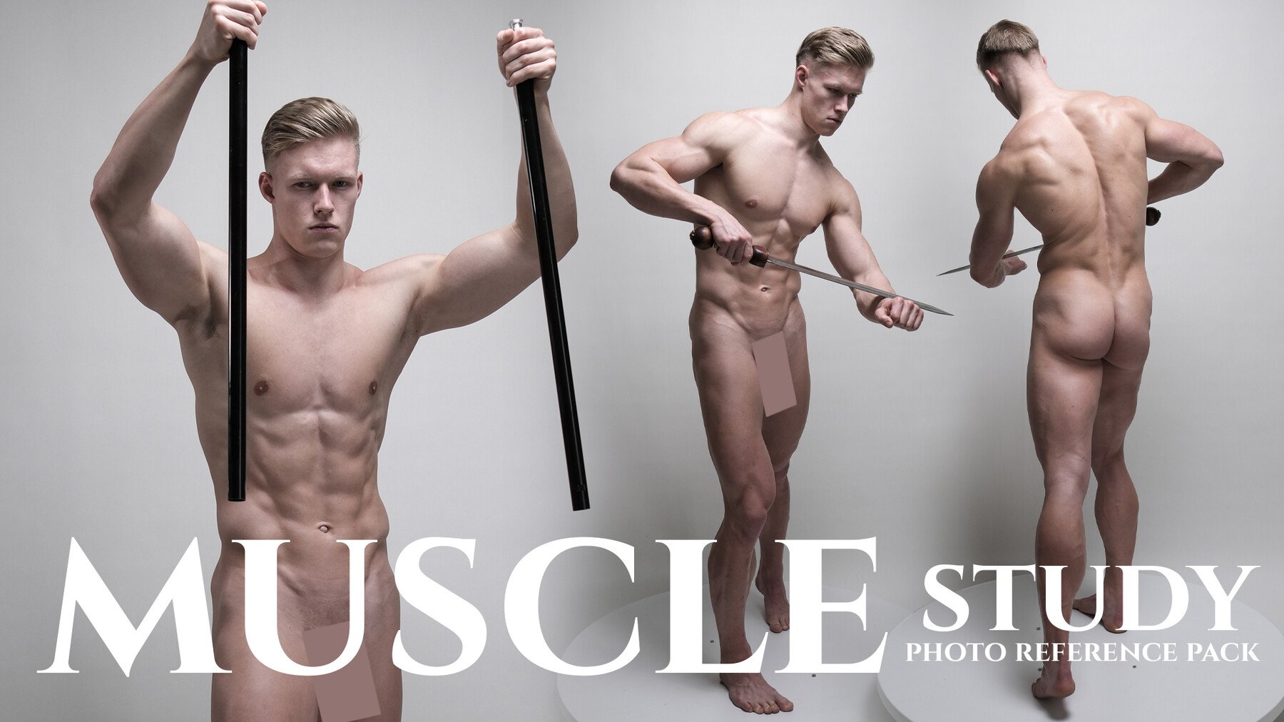 A Muscle Study- Photo Reference Pack For Artists 646 JPEGs