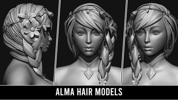 29 Hair Models With Accessories - Quad Topology + UV's