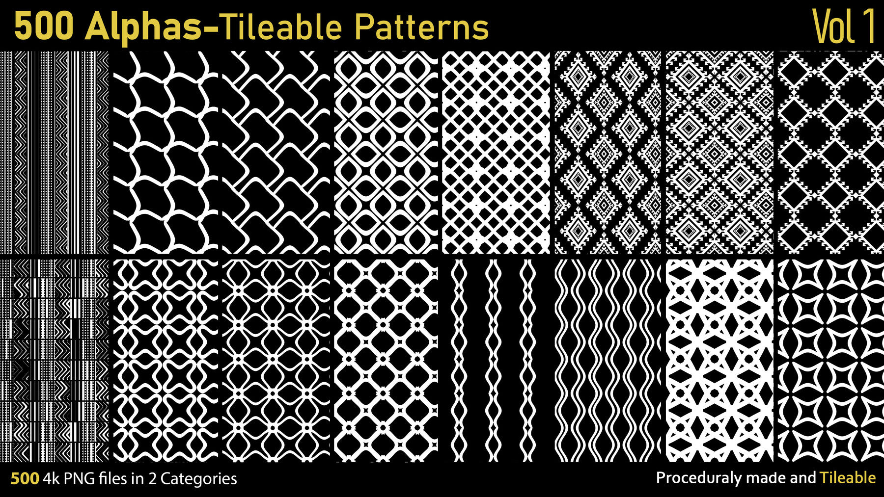 500 Alphas-Tileable Patterns-Vol1