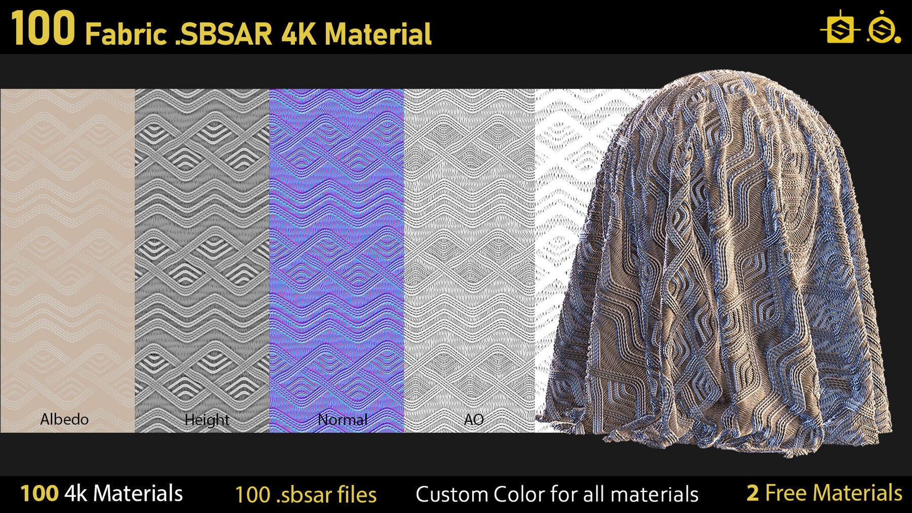 100 Fabric SBSAR Materials