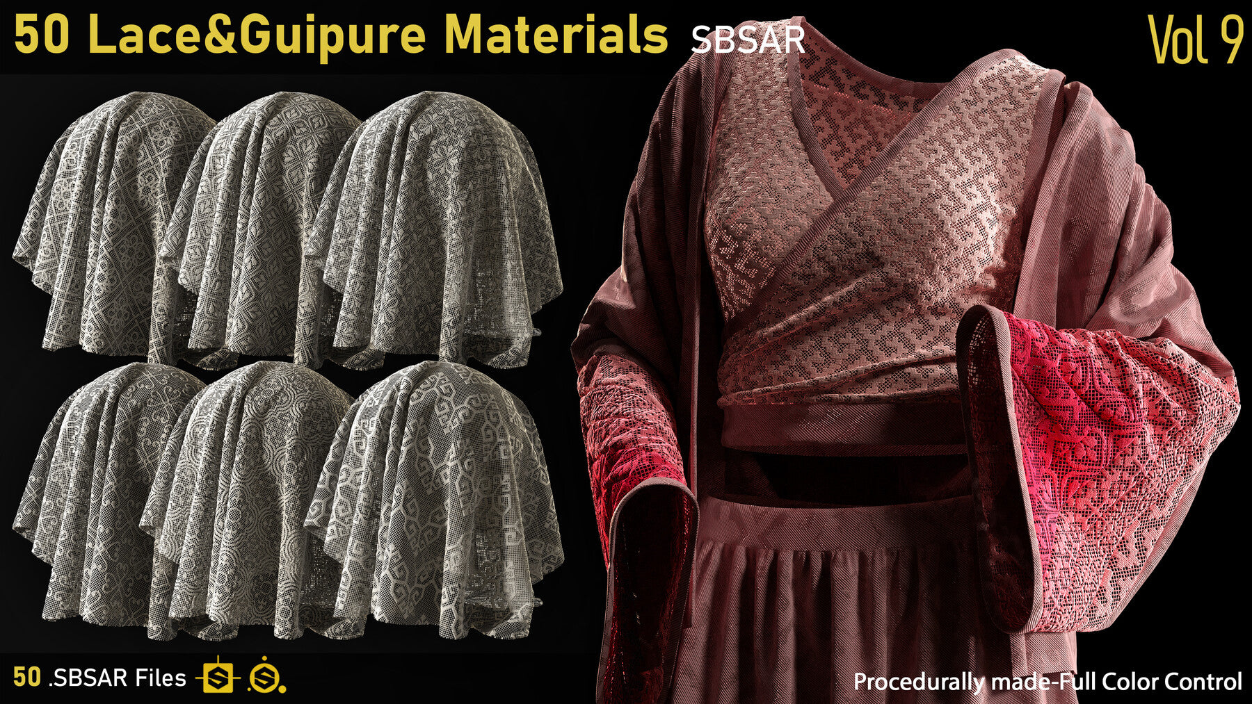 50 Lace&Guipure Materials-SBSAR-Vol8